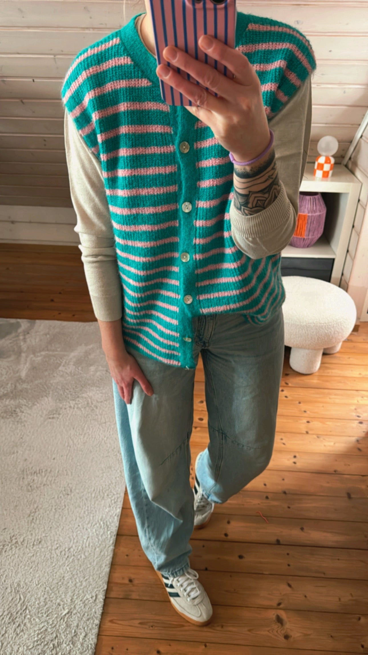 Strickjacke Weste Onezise STRIPES