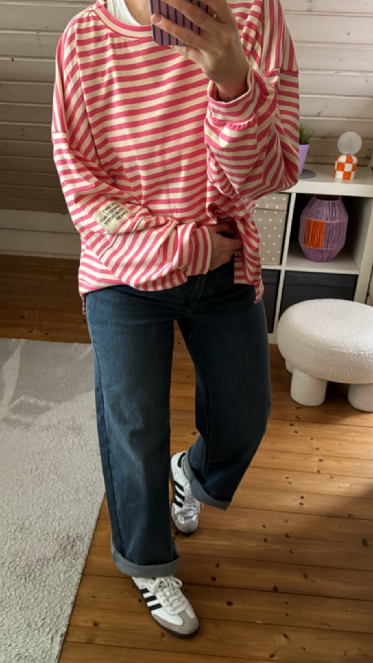 Longshirt Sweater leicht STREIFEN FRENCH TERRY