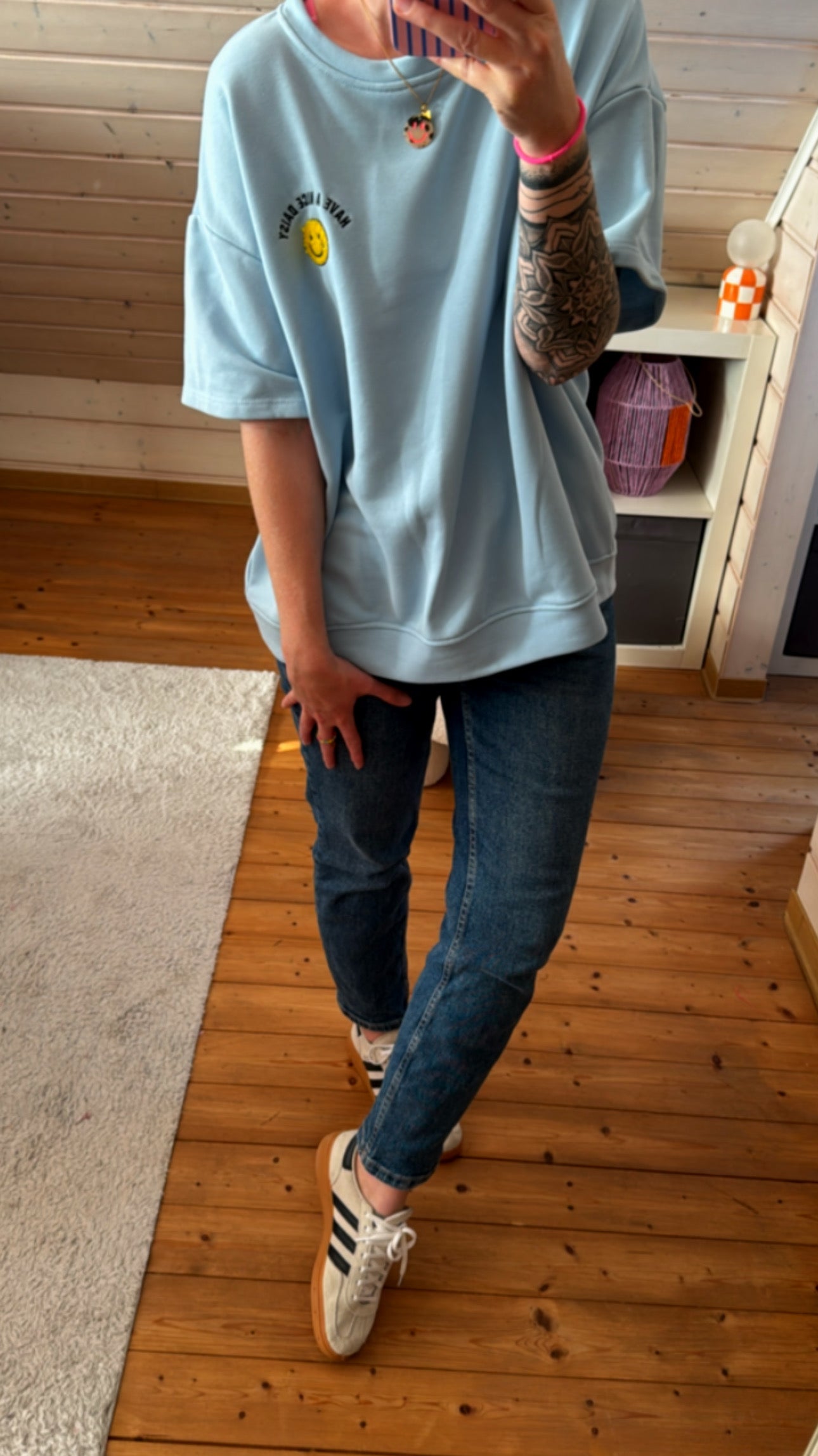 BASIC Sweater Shirt Kurzarm SMILE