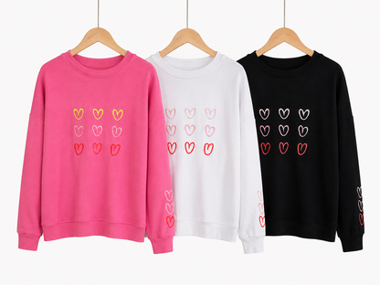 SWEATER HERZ STICKEREI 3 Farben