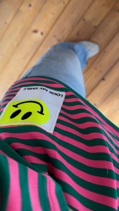 Streifen T-SHIRT PREMIUM / SMILEY Patch
