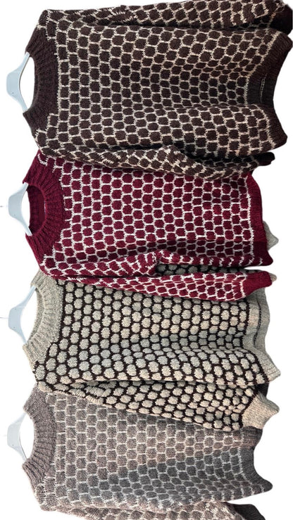 Strick Pullover Waffel Muster