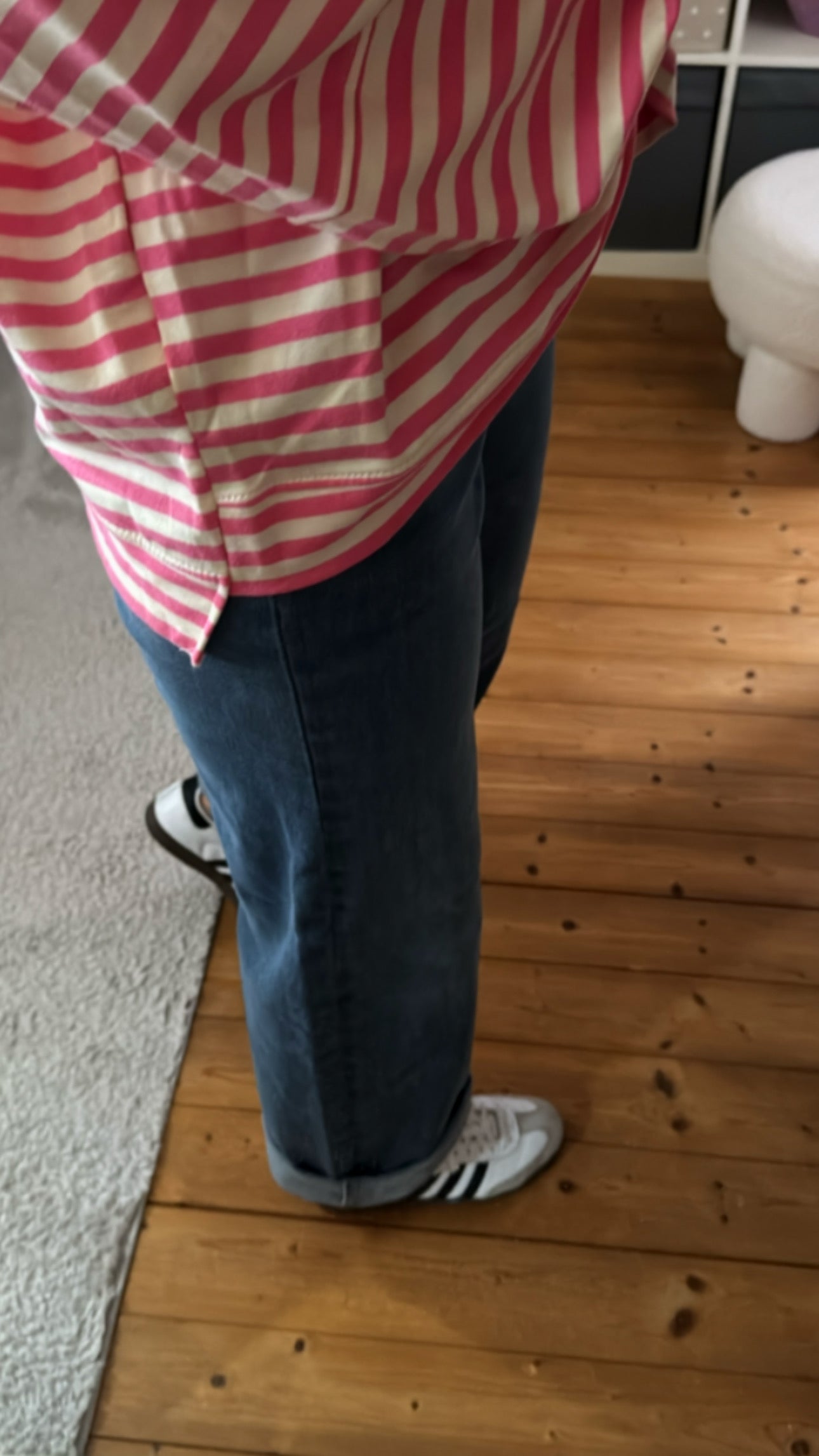 Longshirt Sweater leicht STREIFEN FRENCH TERRY