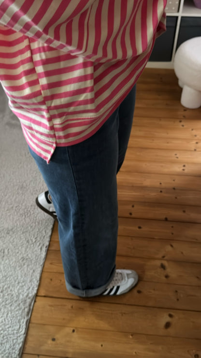 Longshirt Sweater leicht STREIFEN FRENCH TERRY