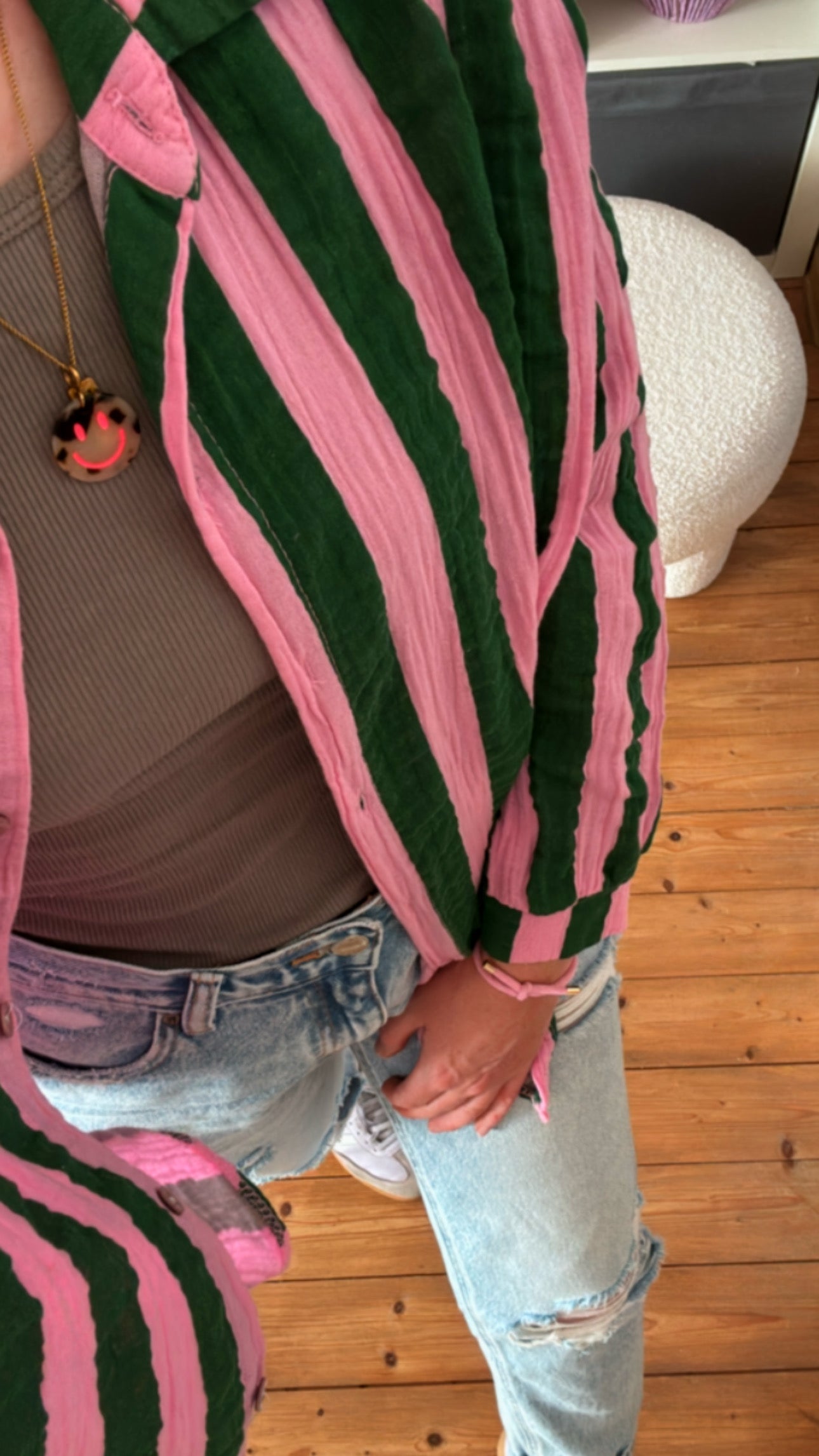 Musselin Bluse Onesize STRIPES %