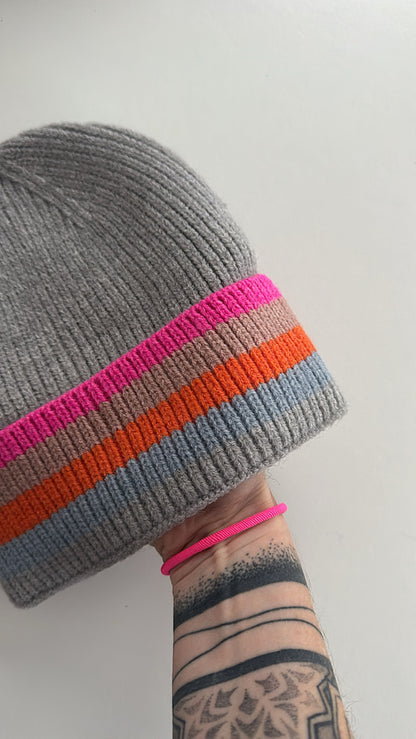 MÜTZE Colour Block Streifen DAMEN / BIG GIRL