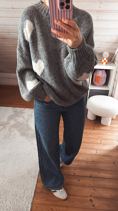 Pullover Strick Herzen 5 Farben