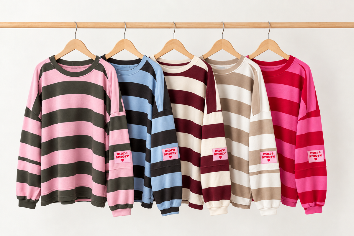 SWEATER PREMIUM TERRY STREIFEN / More Amore