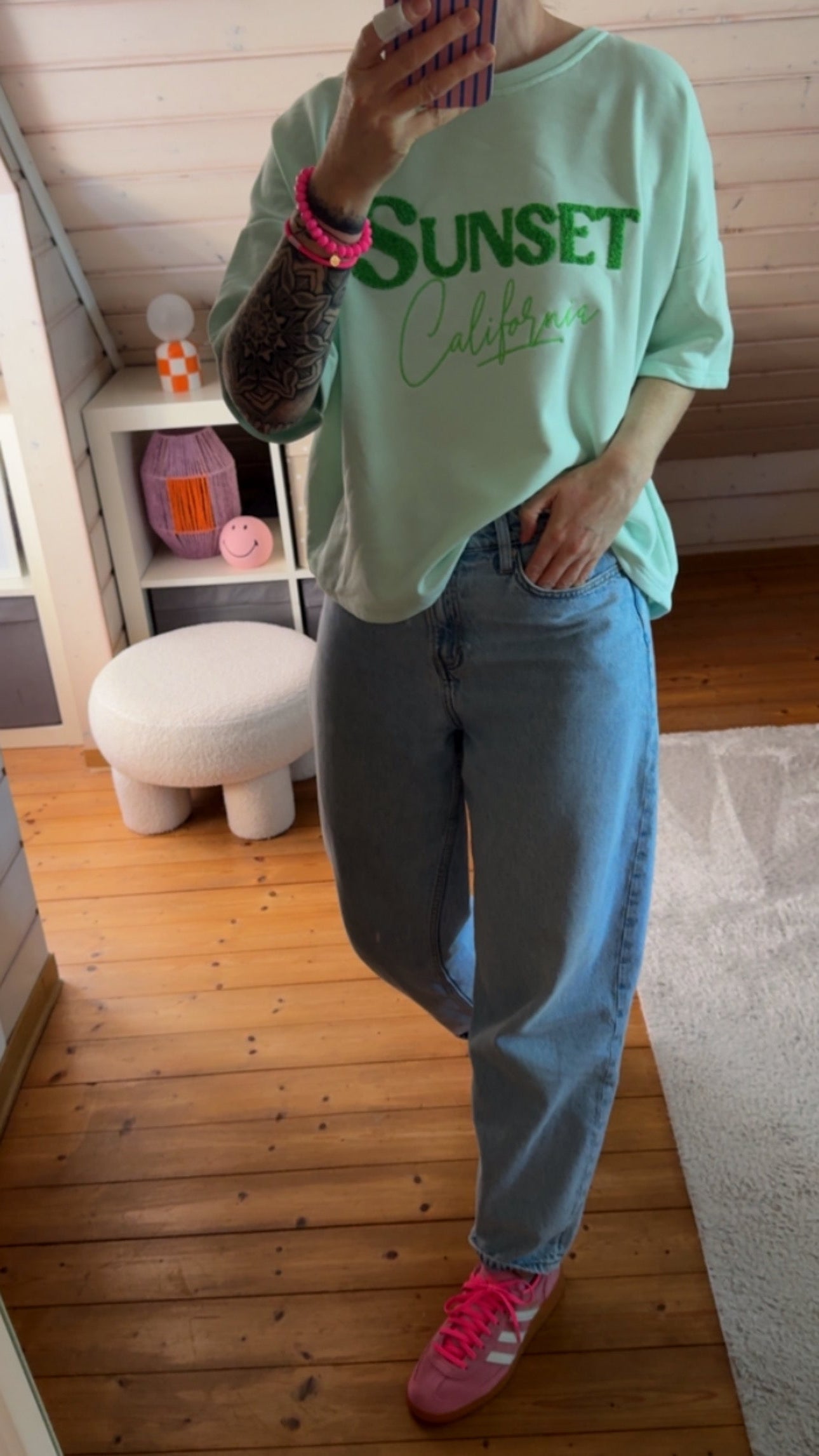 BASIC Sweater Shirt Kurzarm SUNSET