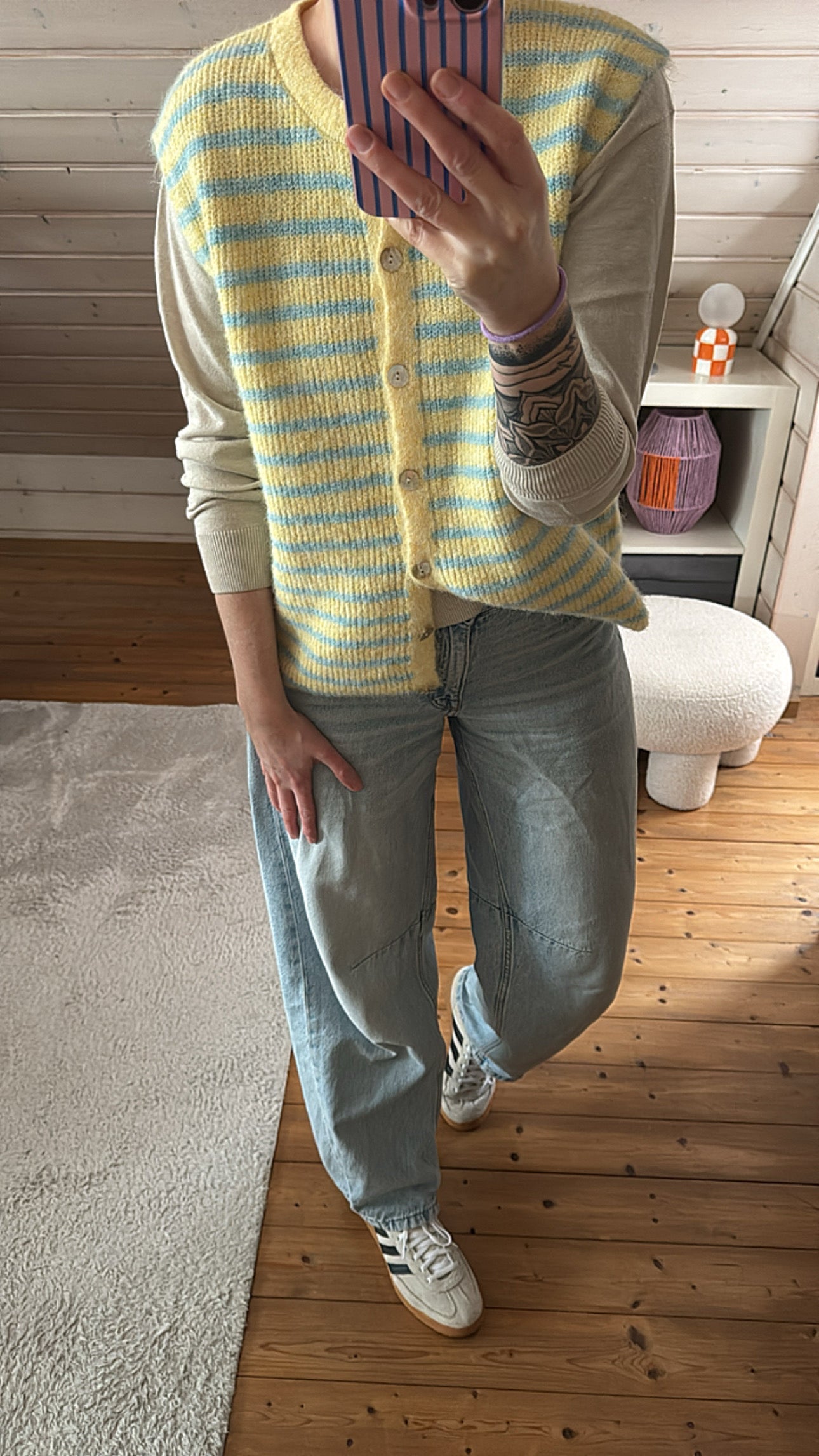 Strickjacke Weste Onezise STRIPES