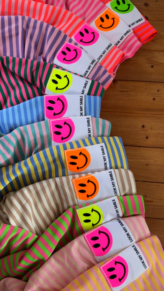 Streifen T-SHIRT PREMIUM / SMILEY Patch