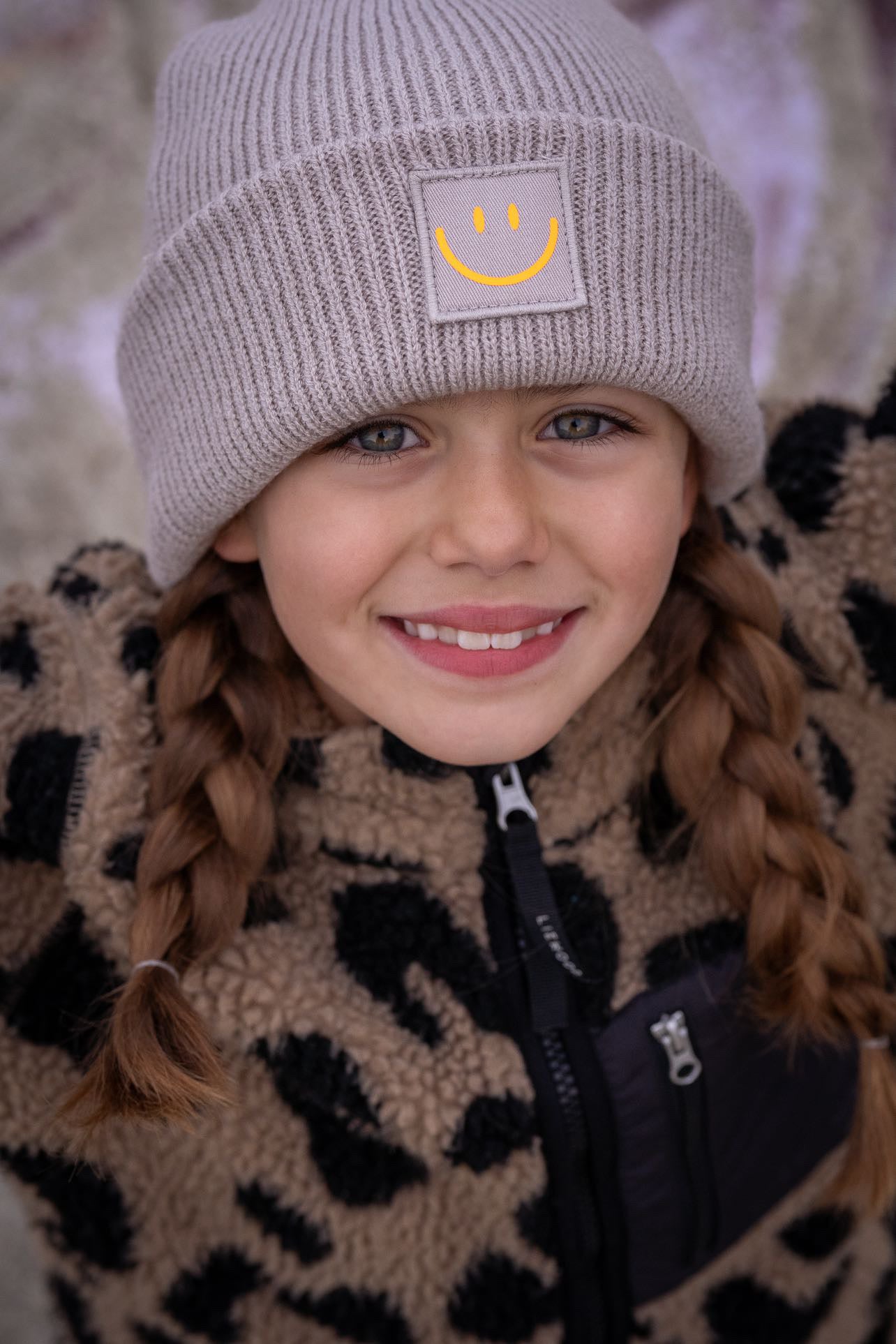 Kids Strick Mütze Neon Statement