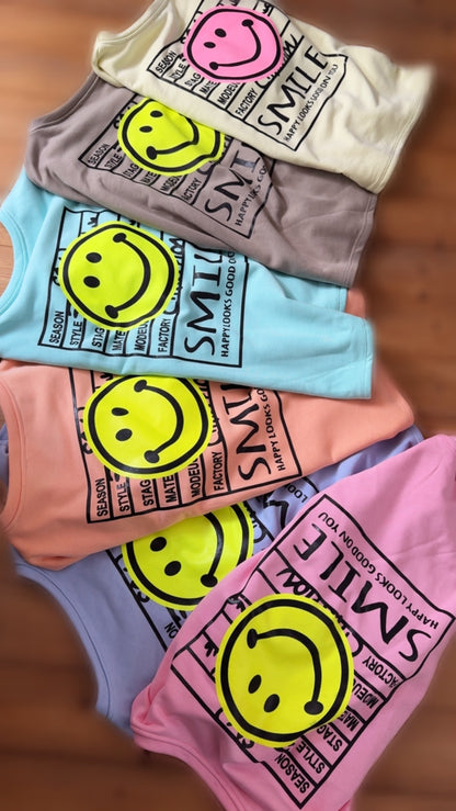 T-SHIRT FRENCH TERRY SMILE / + RÜCKENPRINT