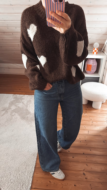 Pullover Strick Herzen 5 Farben