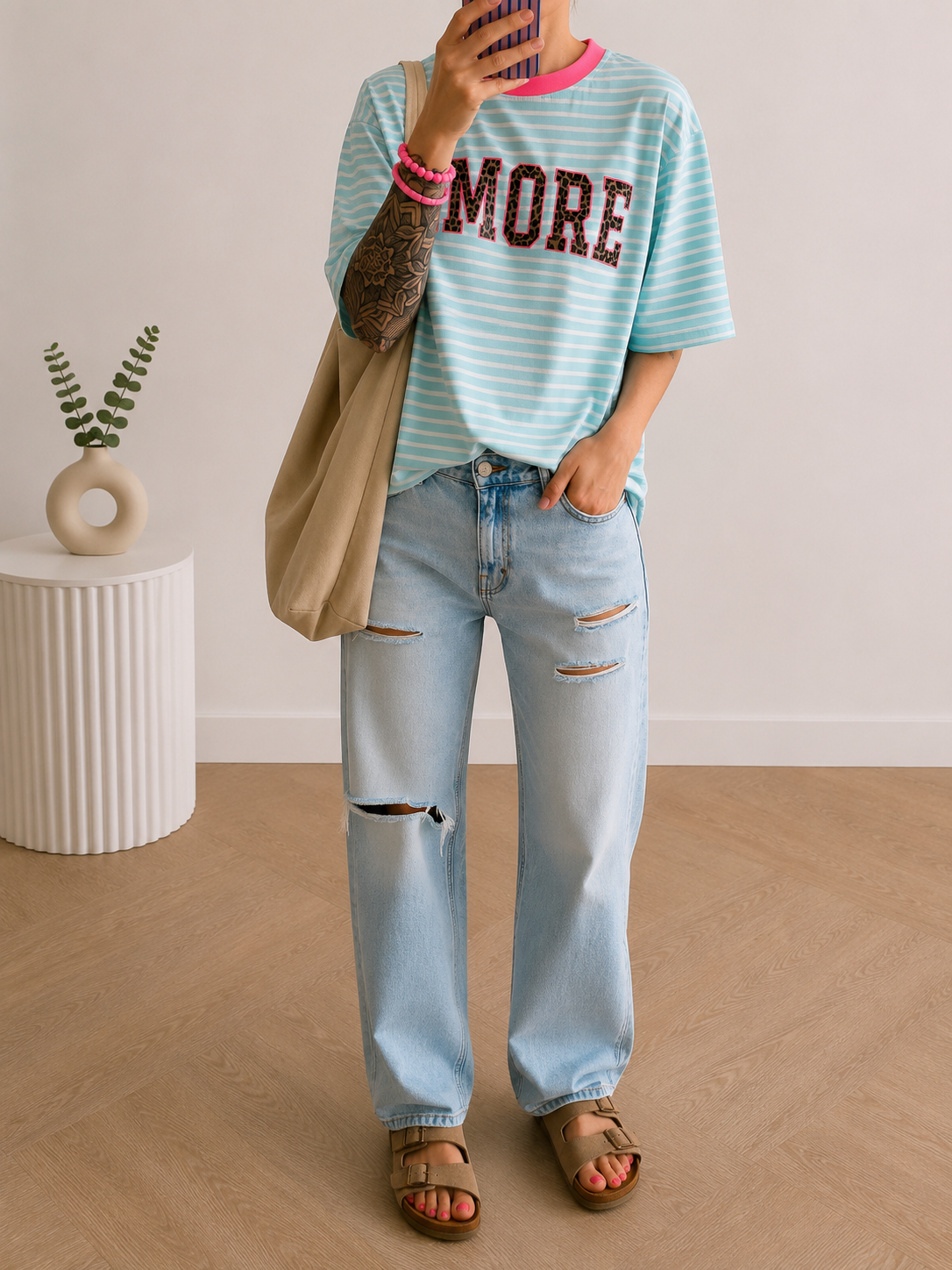 BASIC T-Shirt 5 FARBEN COLOUR BLOCK AMORE LEO 9 FARBEN