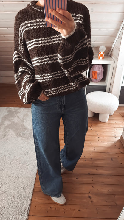 Strick Pullover Streifen