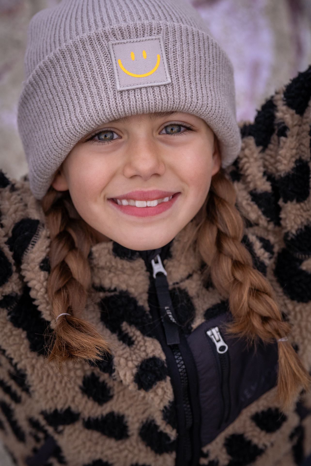 Kids Strick Mütze Neon Statement