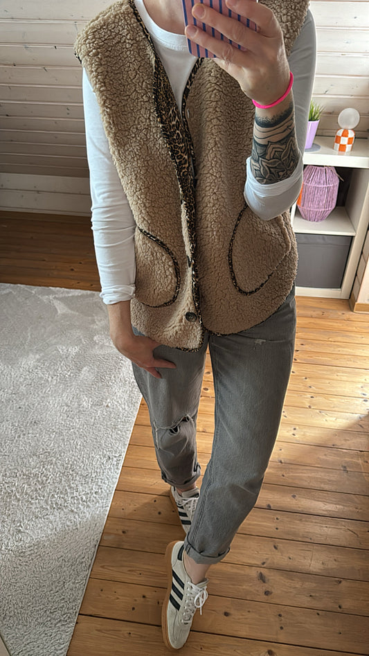 TEDDY Weste Ärmellos UNI Leo Detail