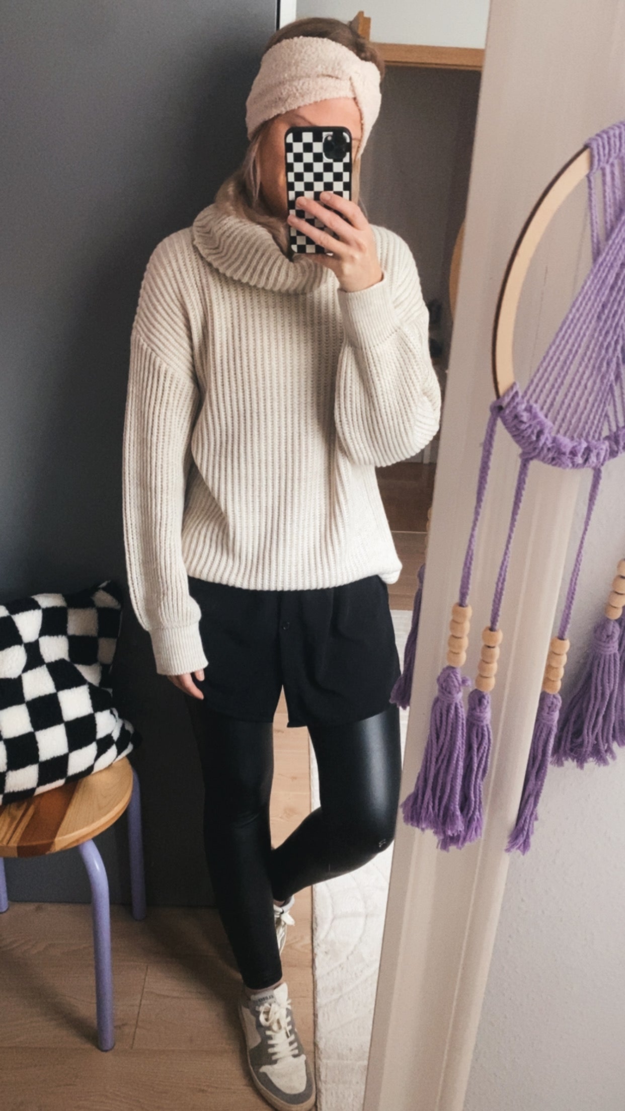 OVERSIZE LONG PULLOVER STRICK KRAGEN