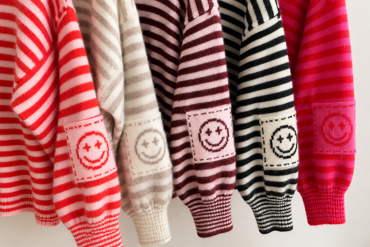 STRICK-JACKE Streifen 5 Farben