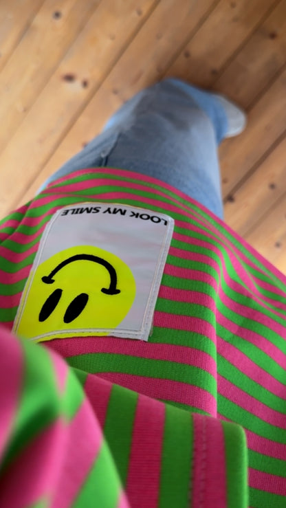 Streifen T-SHIRT PREMIUM / SMILEY Patch