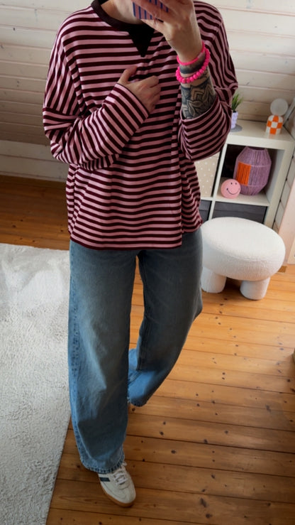 Streifen LONGSHIRT French Terry 7 Farben