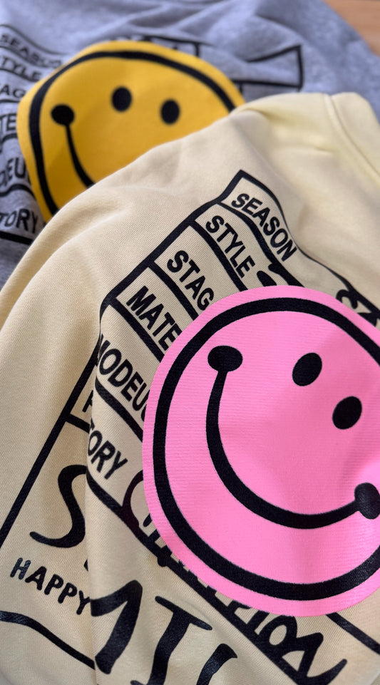 SWEATER SMILE / 3 Farben / RÜCKENPRINT
