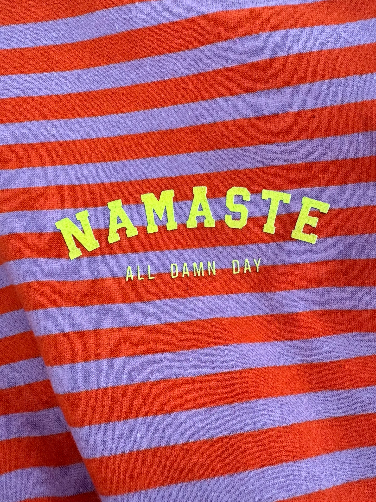 Streifen LONGSHIRT / SWEATER leicht NAMASTE / RÜCKENPRINT 3 FARBEN