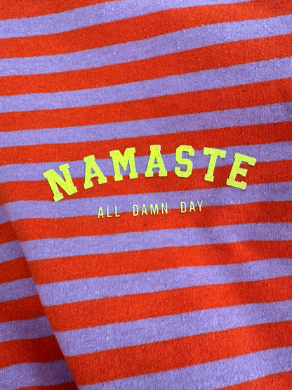 Streifen LONGSHIRT / SWEATER leicht NAMASTE / RÜCKENPRINT 3 FARBEN