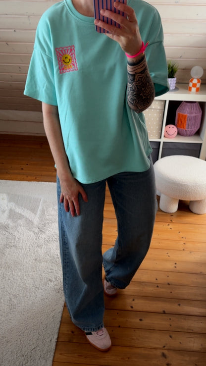 T-SHIRT FRENCH TERRY / SMILE STICKEREI