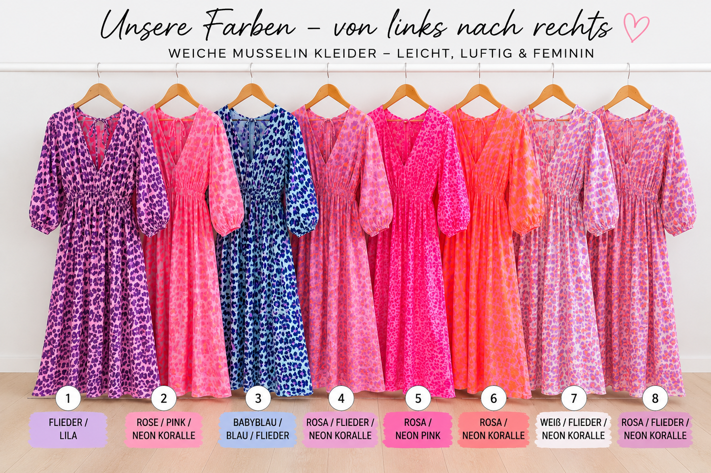 Musselin Kleid MAXI LEO / COLOURBLOCK