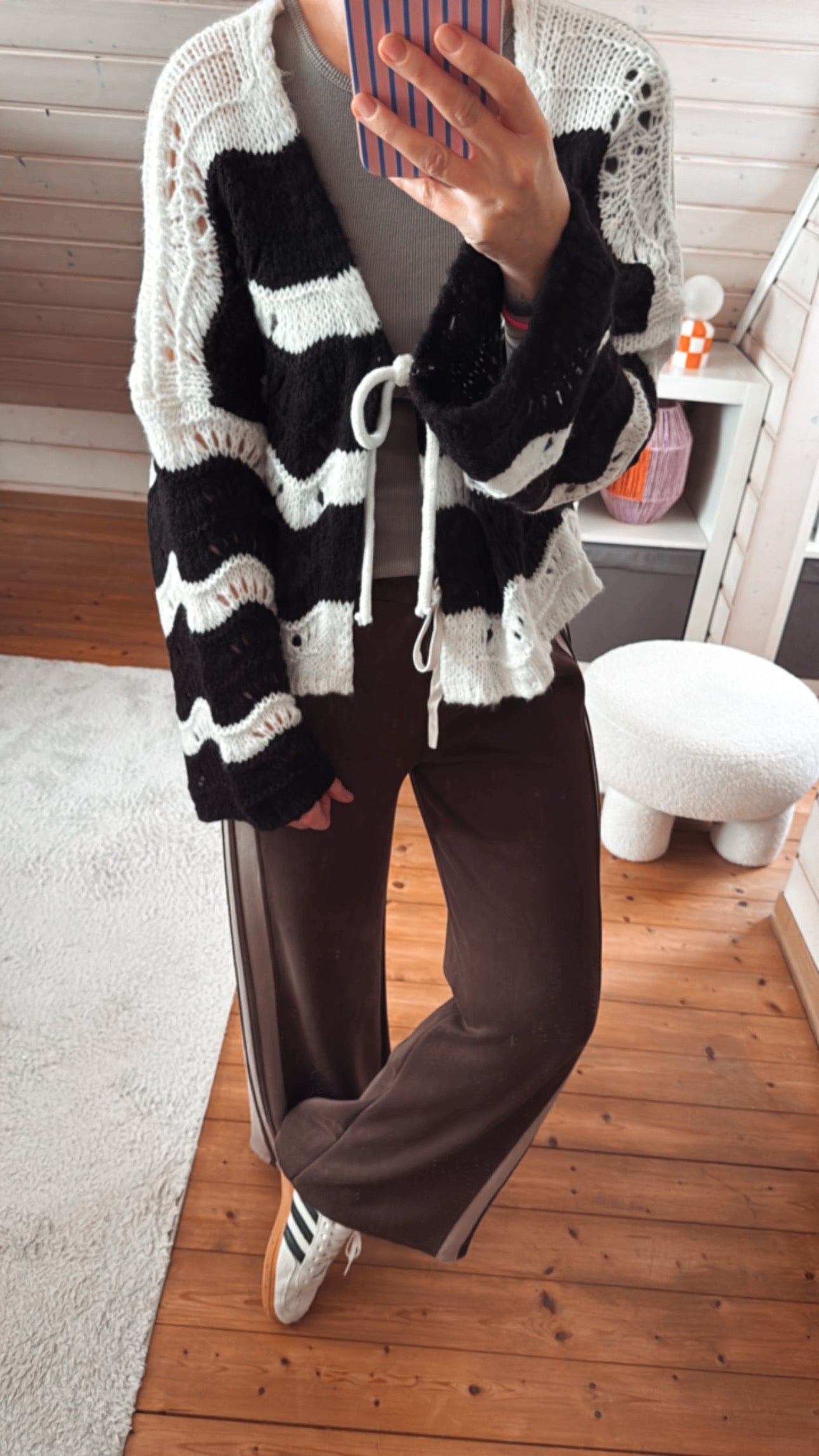 Strickjacke BOHO Lochstrick verschiedene Farben