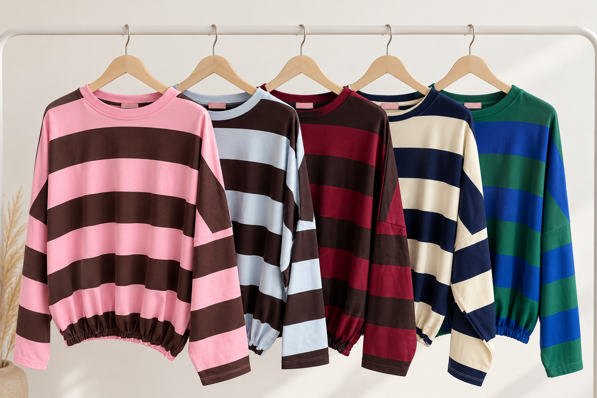 SWEATER LONGSHIRT 5 Farben / Gummizug