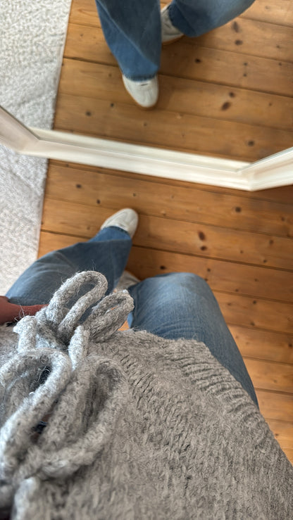 Strickjacke Weste Oversize Knoten