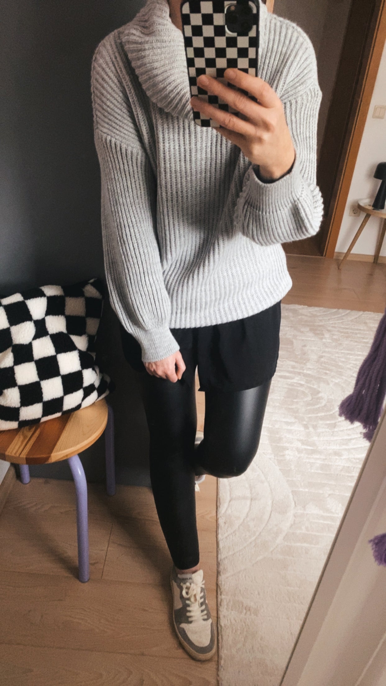 OVERSIZE LONG PULLOVER STRICK KRAGEN