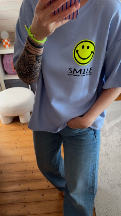 T-SHIRT FRENCH TERRY SMILE / + RÜCKENPRINT