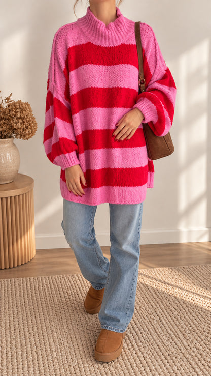 Strickpullover Streifen OVERSIZE