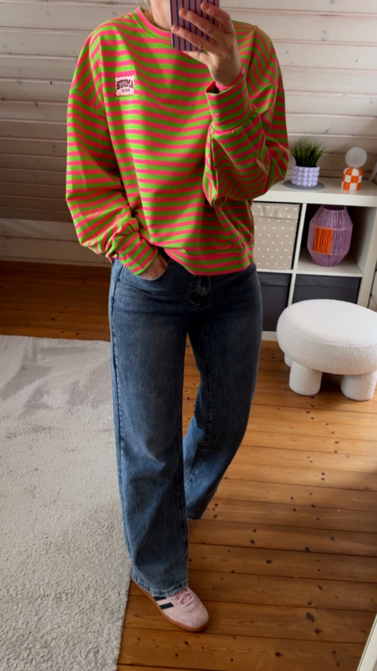 Streifen LONGSHIRT / SWEATER leicht AMOUR / 5 Farben