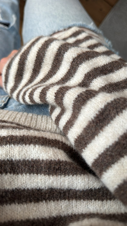 Strickpullover Stripes ausgestellter Arm