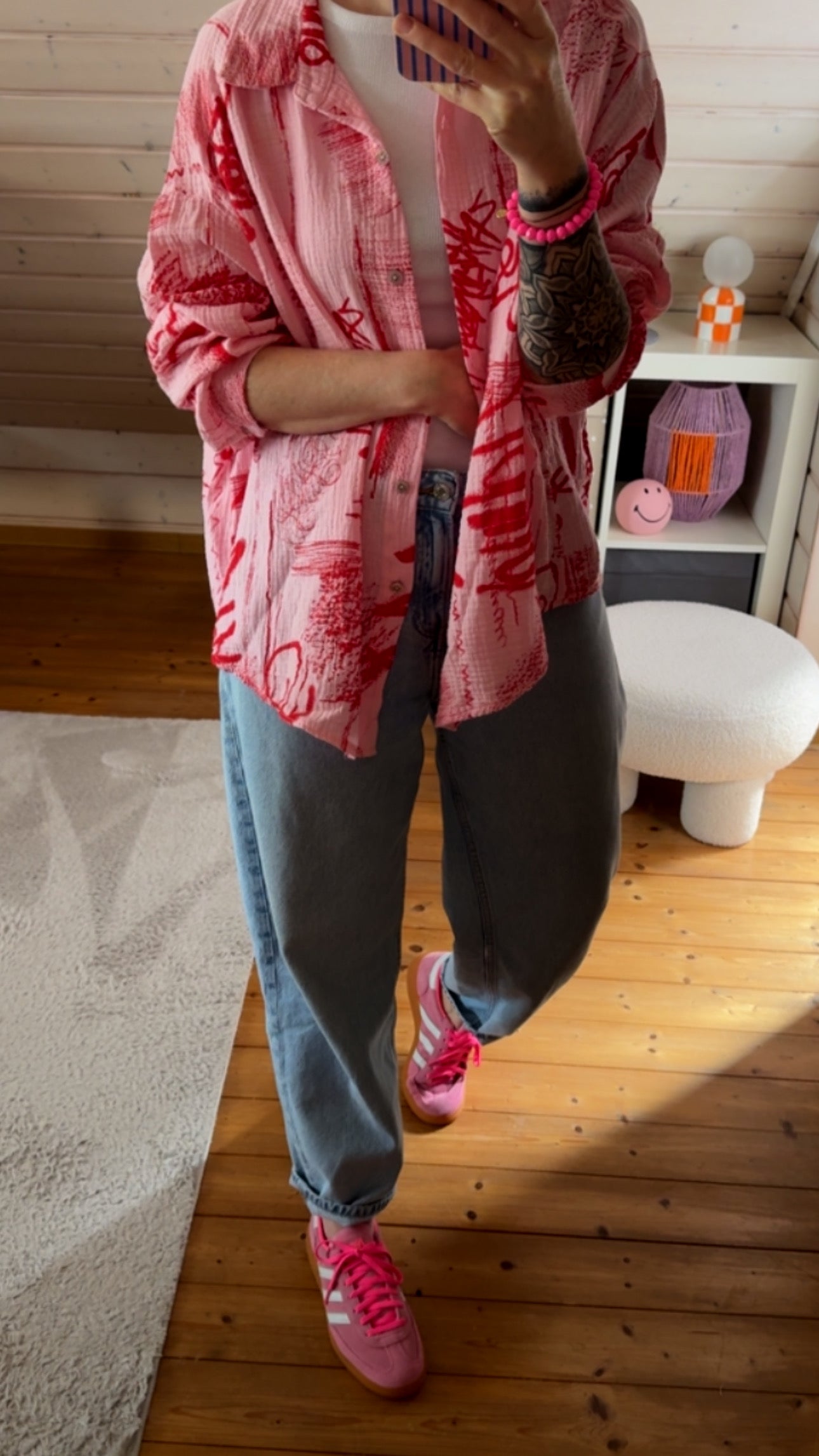 Musselin Bluse Onesize GRAFFITI %