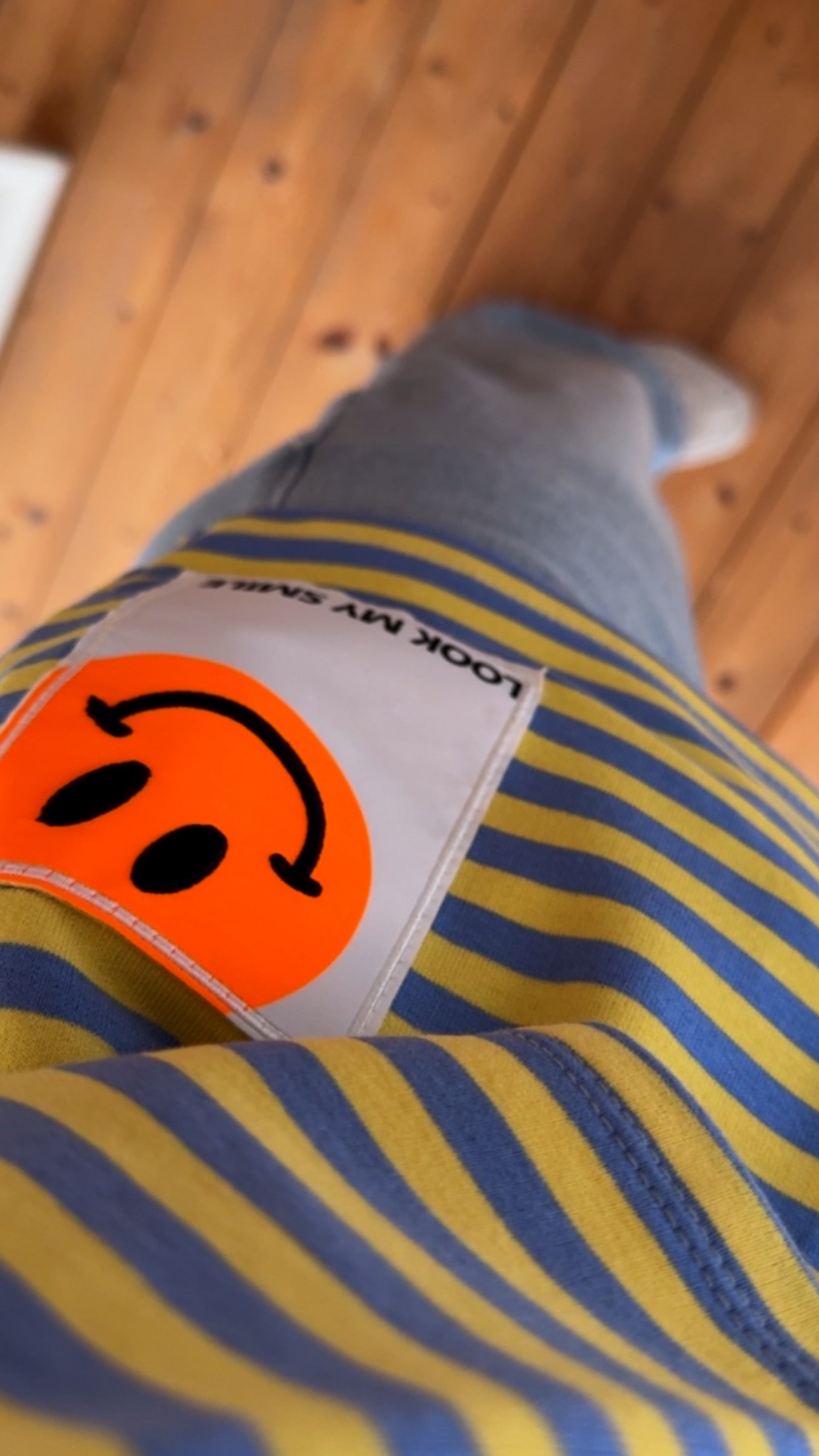 Streifen T-SHIRT PREMIUM / SMILEY Patch