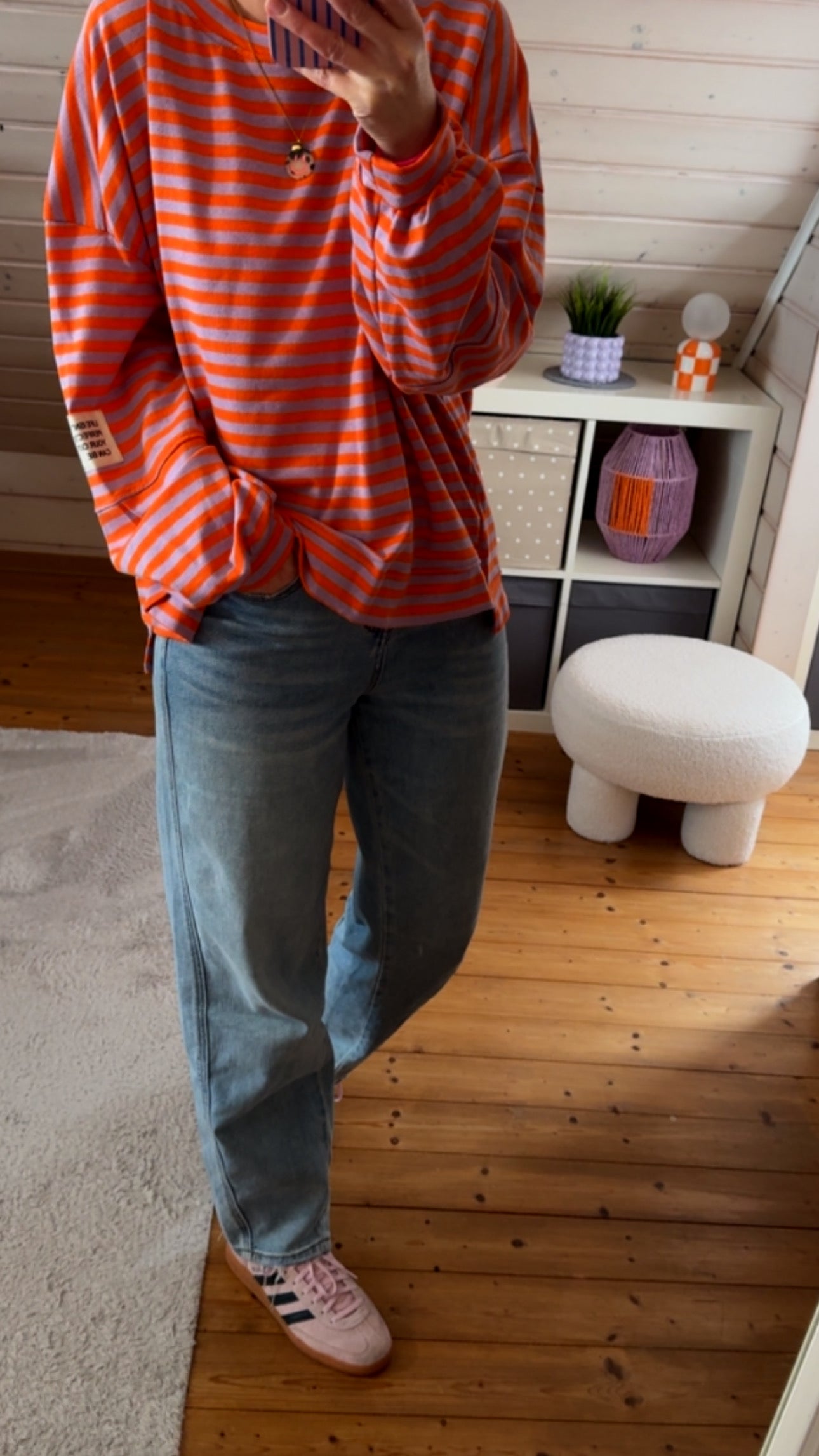 Longshirt Sweater leicht STREIFEN FRENCH TERRY