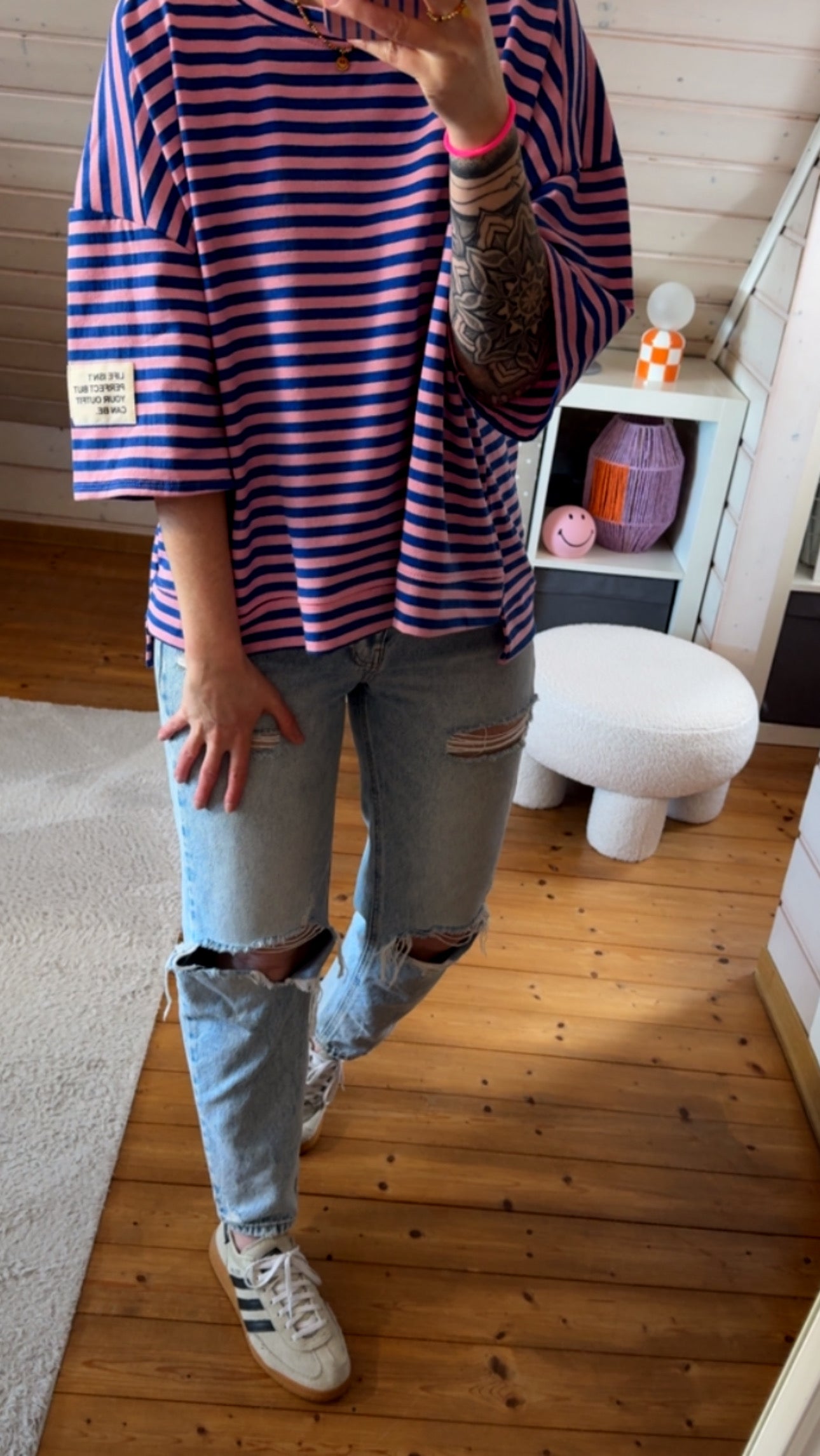 T-Shirt STREIFEN FRENCH TERRY Life isn‘t perfect