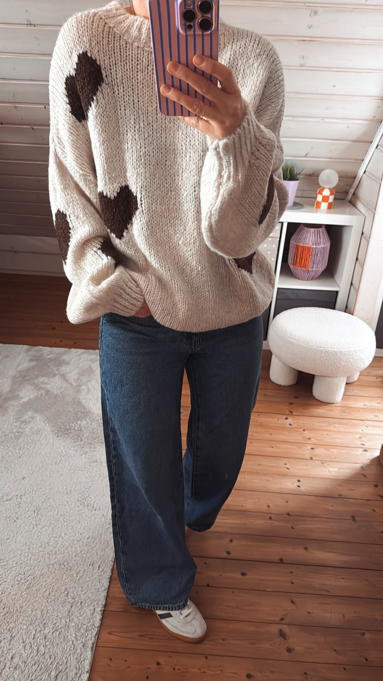 Pullover Strick Herzen 5 Farben