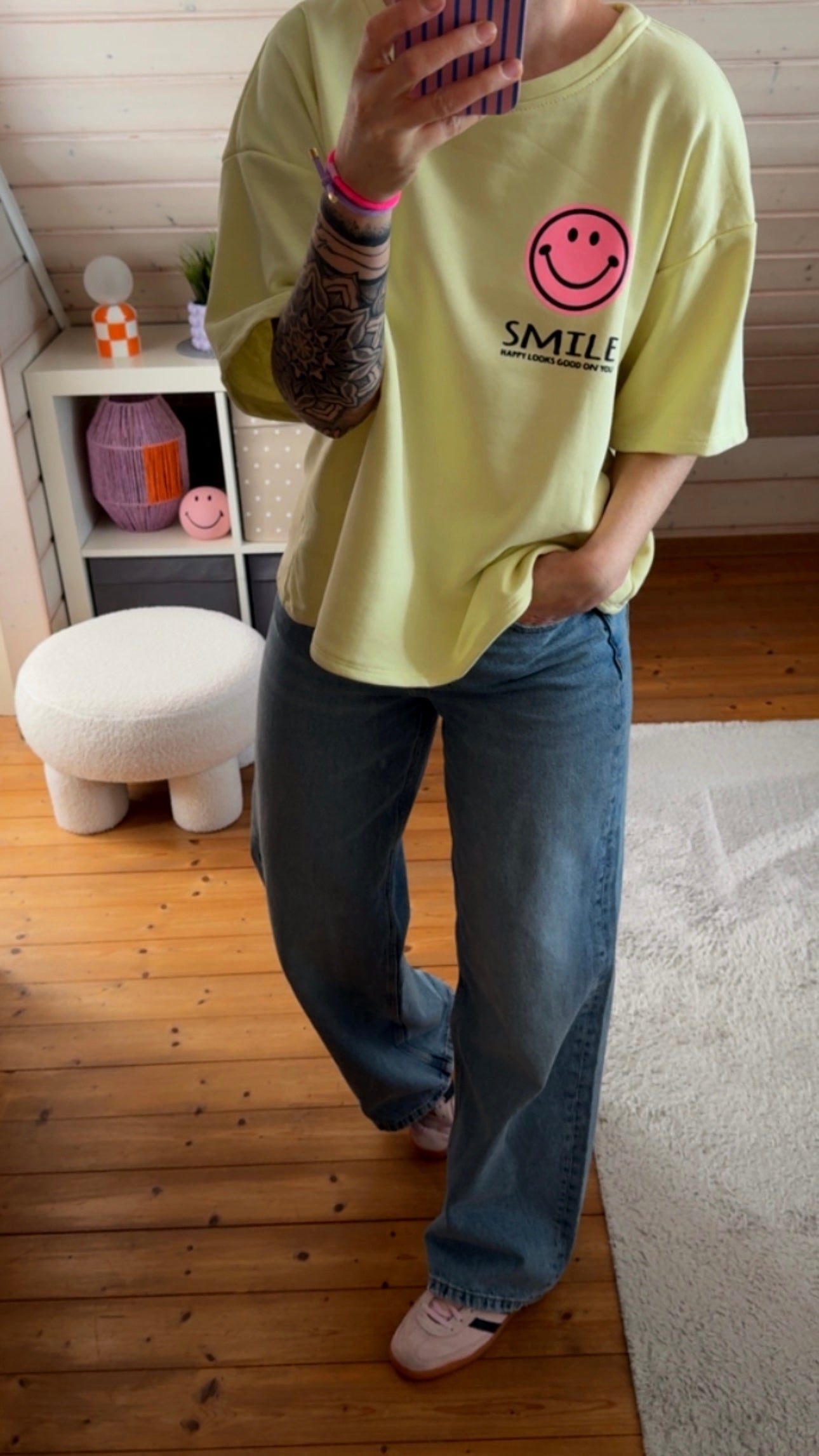 T-SHIRT FRENCH TERRY SMILE / + RÜCKENPRINT