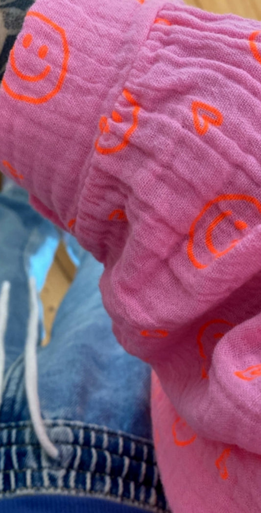 MYSTERY Musselin Bluse Onesize SMILEY