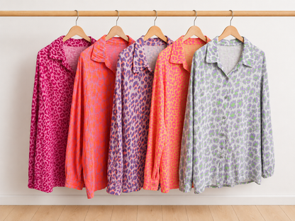Musselin Bluse Onesize LEO langarm