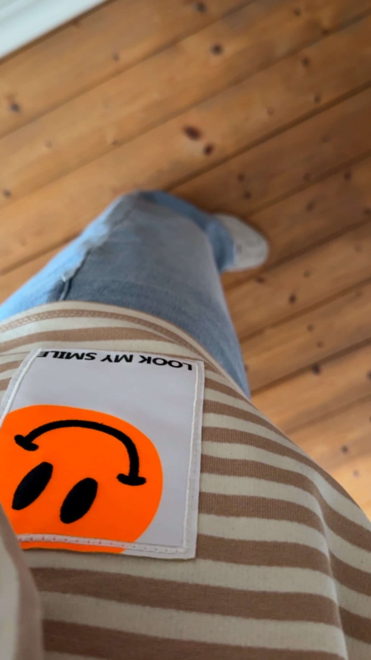 Streifen T-SHIRT PREMIUM / SMILEY Patch