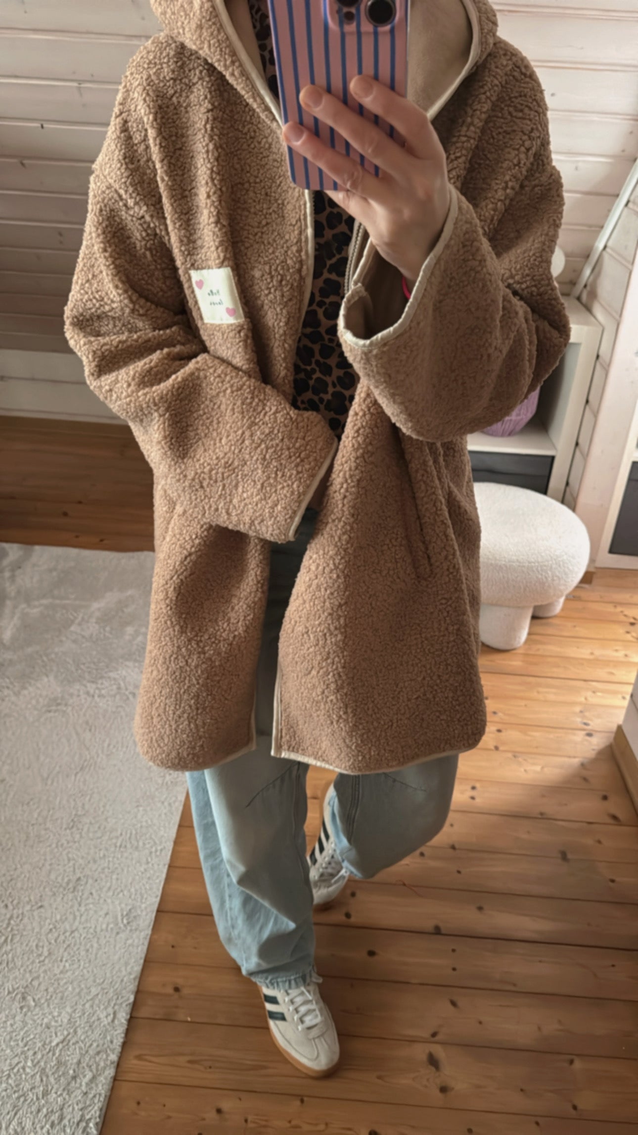 TEDDY Mantel ZIP langarm Kapuze