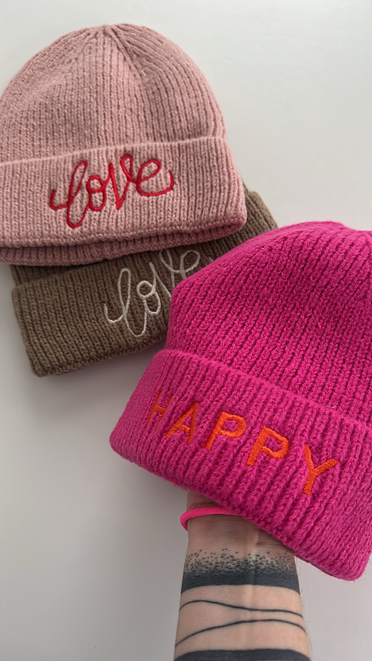 MÜTZE love/ HAPPY  DAMEN / BIG GIRL